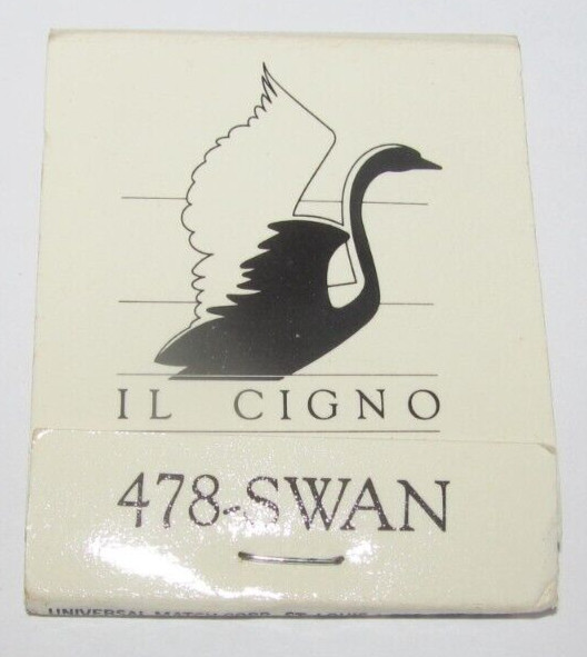 MILFORD, MA MASSACHUSETTS MATCHBOOK FULL SHERATON HOTEL SWAN IL CIGNO CHARADES