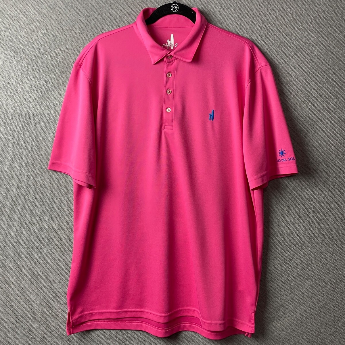Johnnie O Polo Shirt Mens Extra Large Pink Golf Performance Stretch  Lightweight