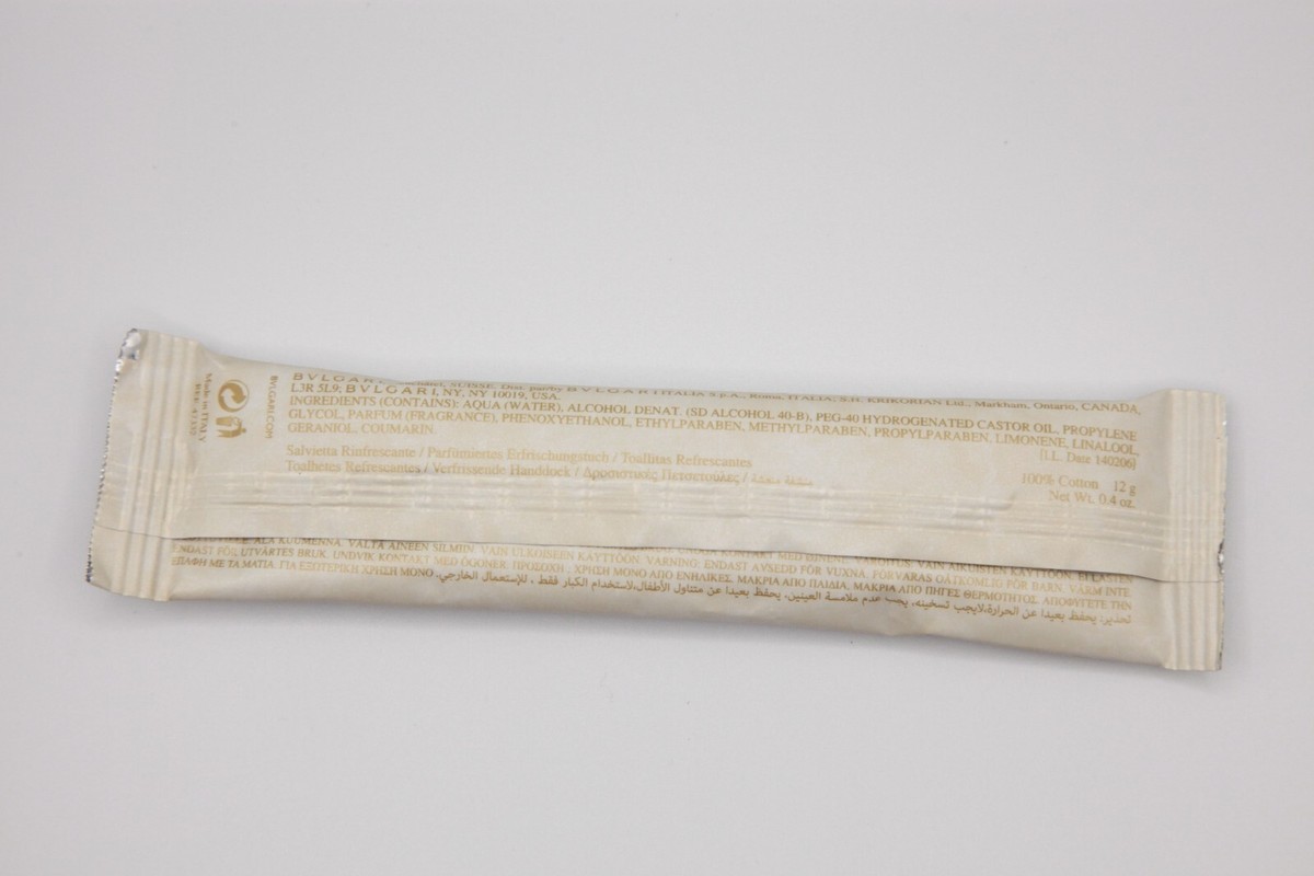 BVLGARI au thé Blanc (White Tea) 12g Oshibori Refreshing Towel
