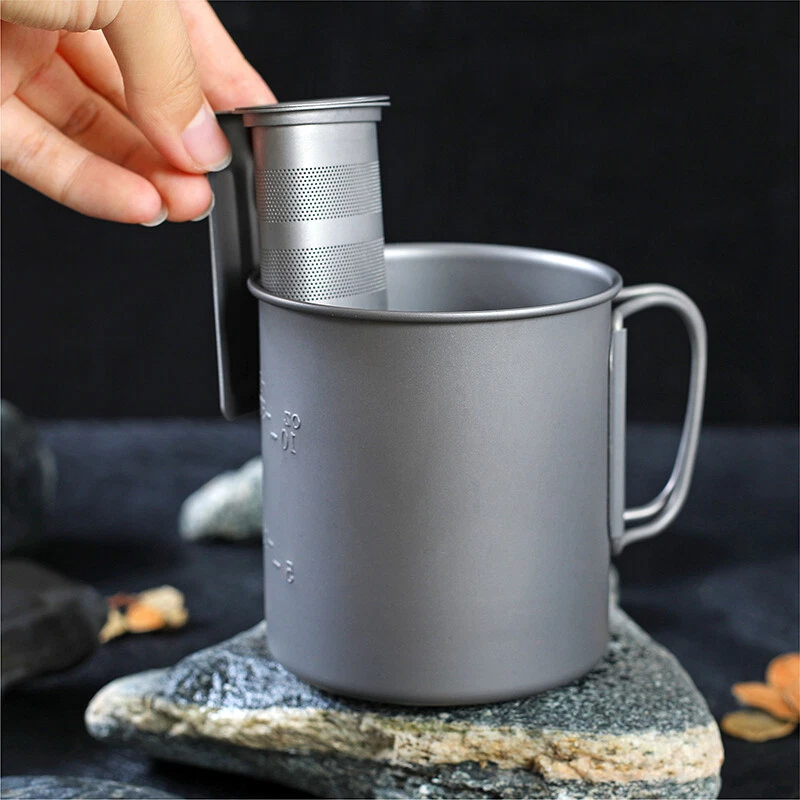 Pure Titanium Tea Mesh Leaks Strainer Infuser Filter Tea Cup
