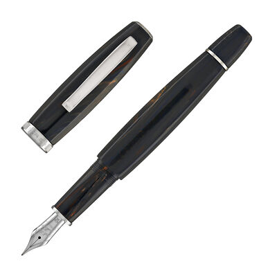 Scribo Feel Fountain Pen in Blu Califfo w/ Ruthenium Trim,18K Extra Fine Nib