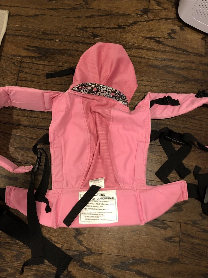 Kinderpack Kindercarry Pink Bubbles porta-bebês tamanho padrão com malha Kool - Imagem 4 de 4