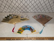 Lot Of 3 Vintage Hand Fans