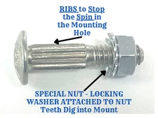 100 Carriage Bolts &* Nut Kit Knurled Ribbed Necks 5/16 x 1.5" Length, Grade 5