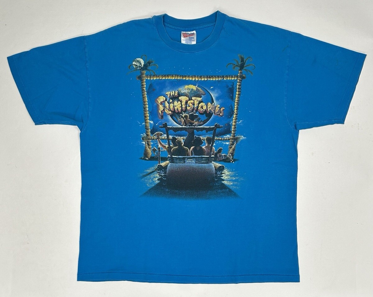Vintage The Flintstones Movie Promo 1994 Tee Blue Size XL 23.75x29