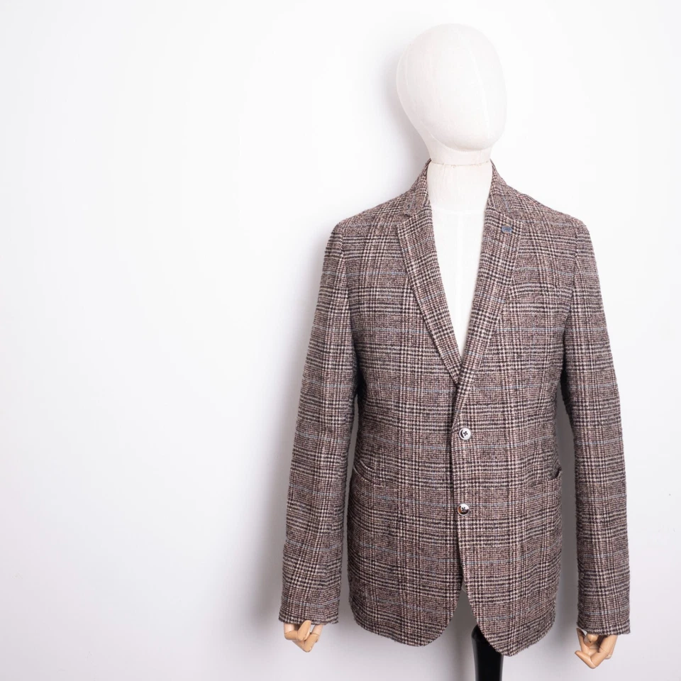 Savile Row by CLUB of Gents Men's Tweed Wool Check Blazer Two Buttons Brown 52 L - Image 4 of 4