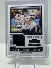 2024 Contenders Football Tyson Bagent Rookie Ticket Mem RC NO.ts34V