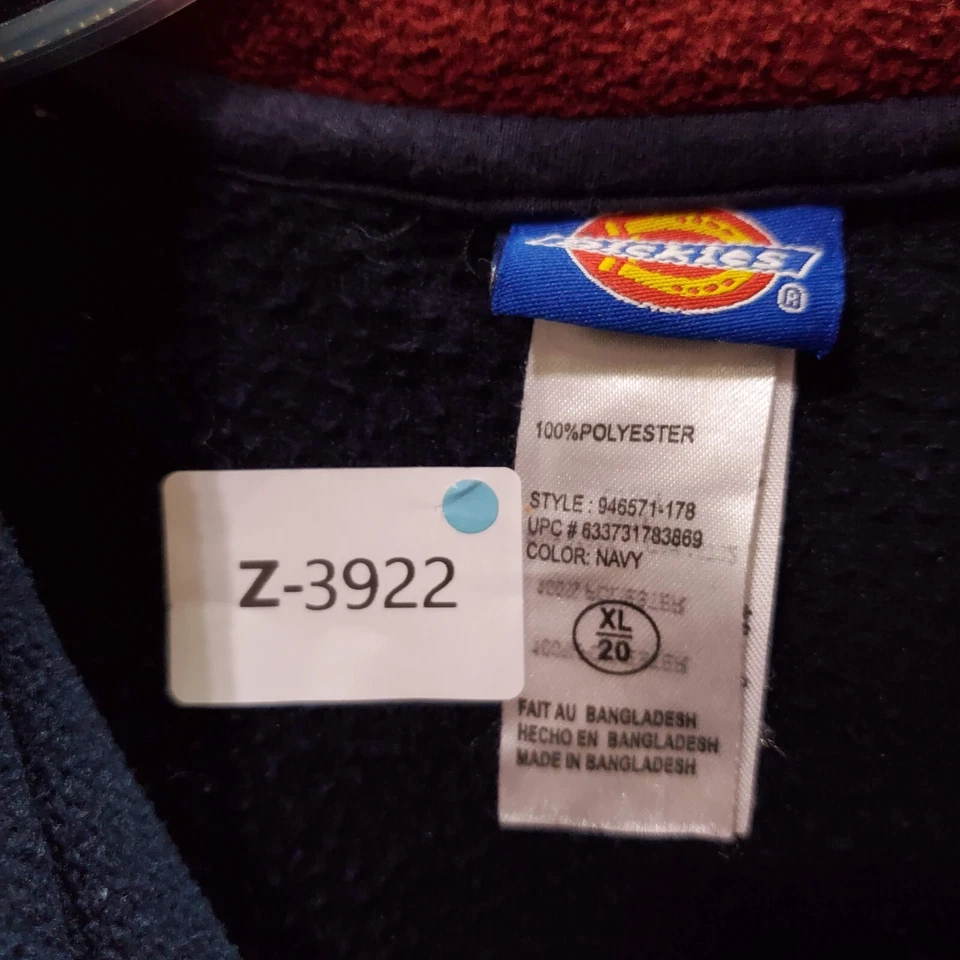 Sudadera Dickies Mujer XL Azul Logo Parche 1/4 Cremallera Cuello Simulado Polar Pullover Foto 2 de 4