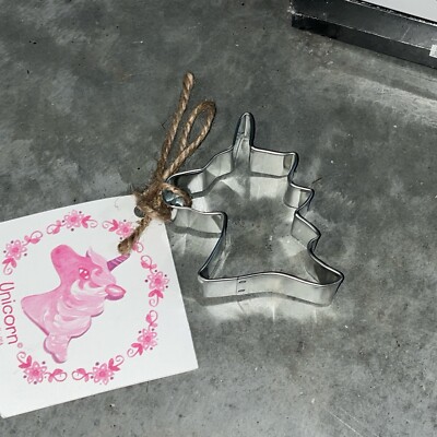 Unicorn Head Metal Cookie Cutter, Ann Clark, Tin Plated Steel, 4 Inches