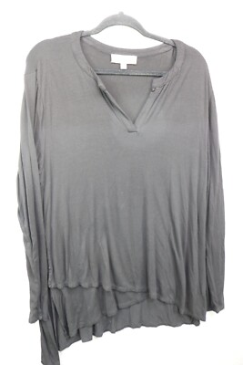 Philosophy Black Long Sleeve Tunic Top-Size XL-Asymmetrical Hem