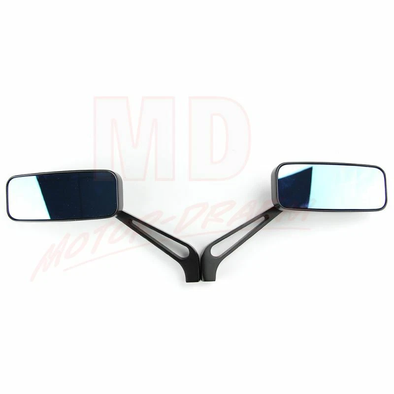 Espejos retrovisores rectangulares universales para motocicleta Harley Honda Suzuki Kawasaki Foto 4 de 4