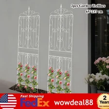 2Pcs Garden Trellises Plants Climbing Rack Iron Yard/Garden Vines Flower Shelf