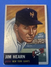 1953 Topps Set-Break #38 Jim Hearn VG-VGEX Scratch Great Color New York Giants