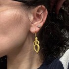 Vintage Abstract Figural Form Earrings - Matte Gold Tone — photo 2