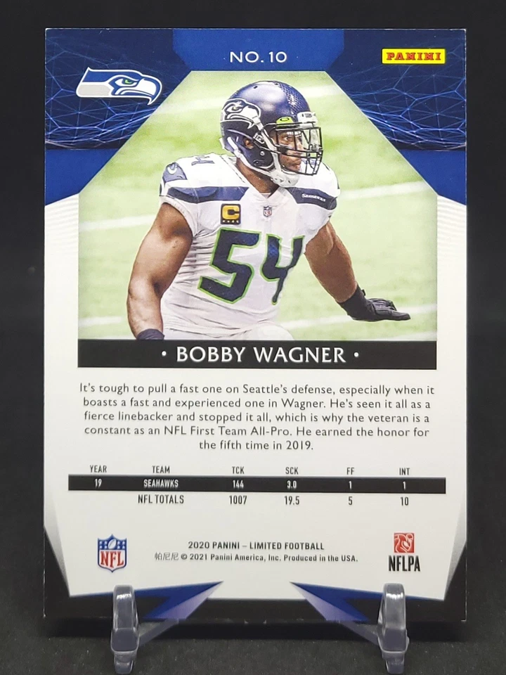 2020 Panini Limited Bobby Wagner Purple Foil Parallel /15 #10 Seattle Seahawks - Image 2 of 2