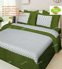 Modern Desginer Floral Printed Cotton Double Bed Sheet With 2 Pillow Cover