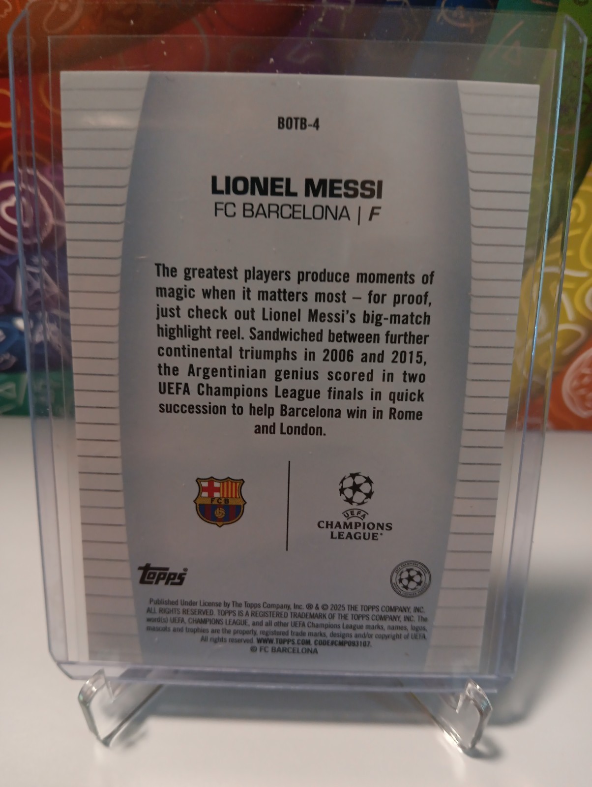 2024-25 Topps Uefa Club Competitions - Best of the Best Lionel Messi #BOTB-4 view 7