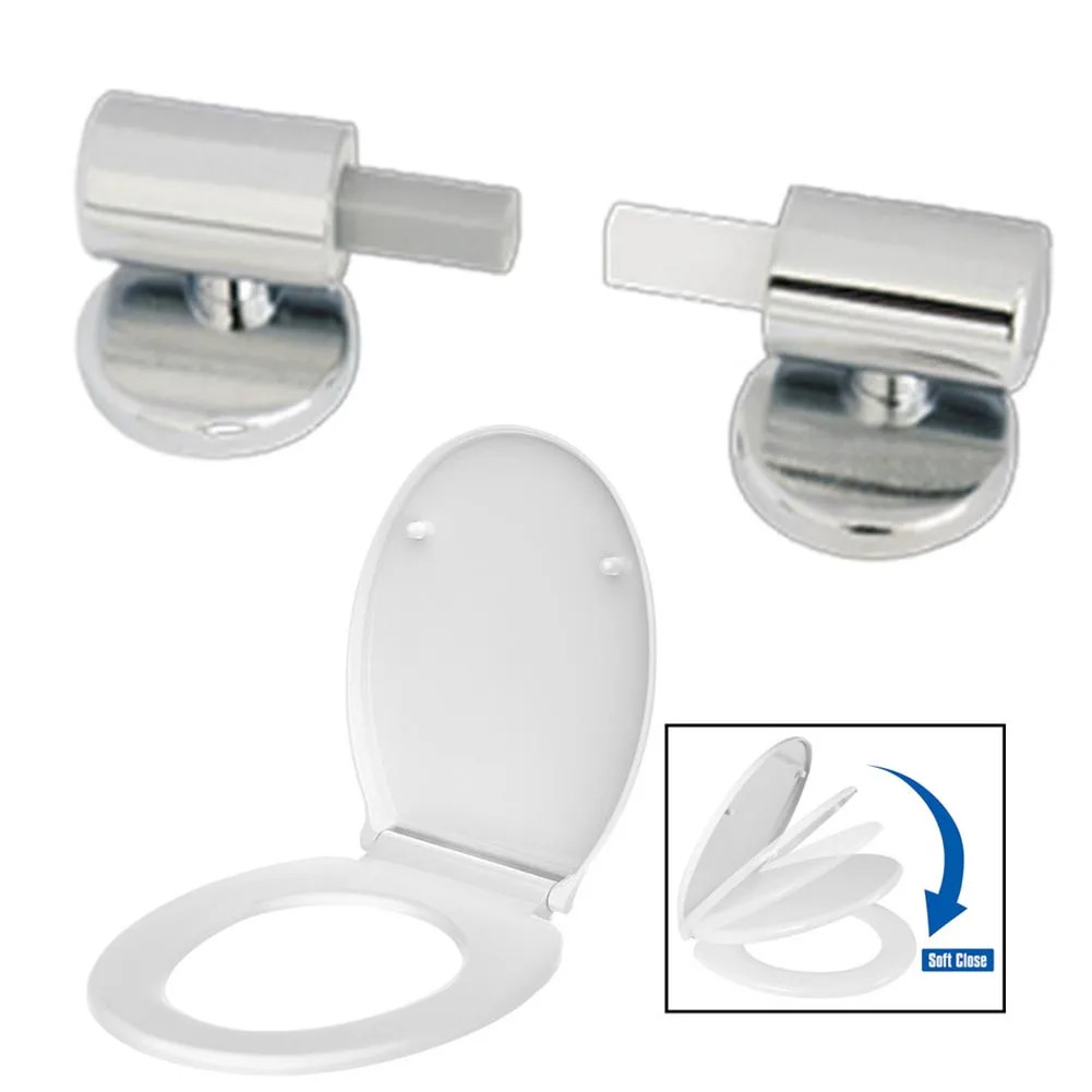 Toilet Seat Soft Close Hinges Replacement | Universal Fit Traditional & Modern