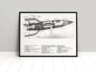 Poster V2 rocket cross section technical drawing miracle weapon Wehrmacht poster