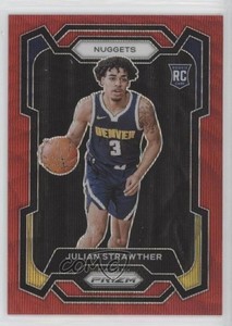 2023-24 Panini Prizm Ruby Wave Prizm Julian Strawther #133 Rookie RC
