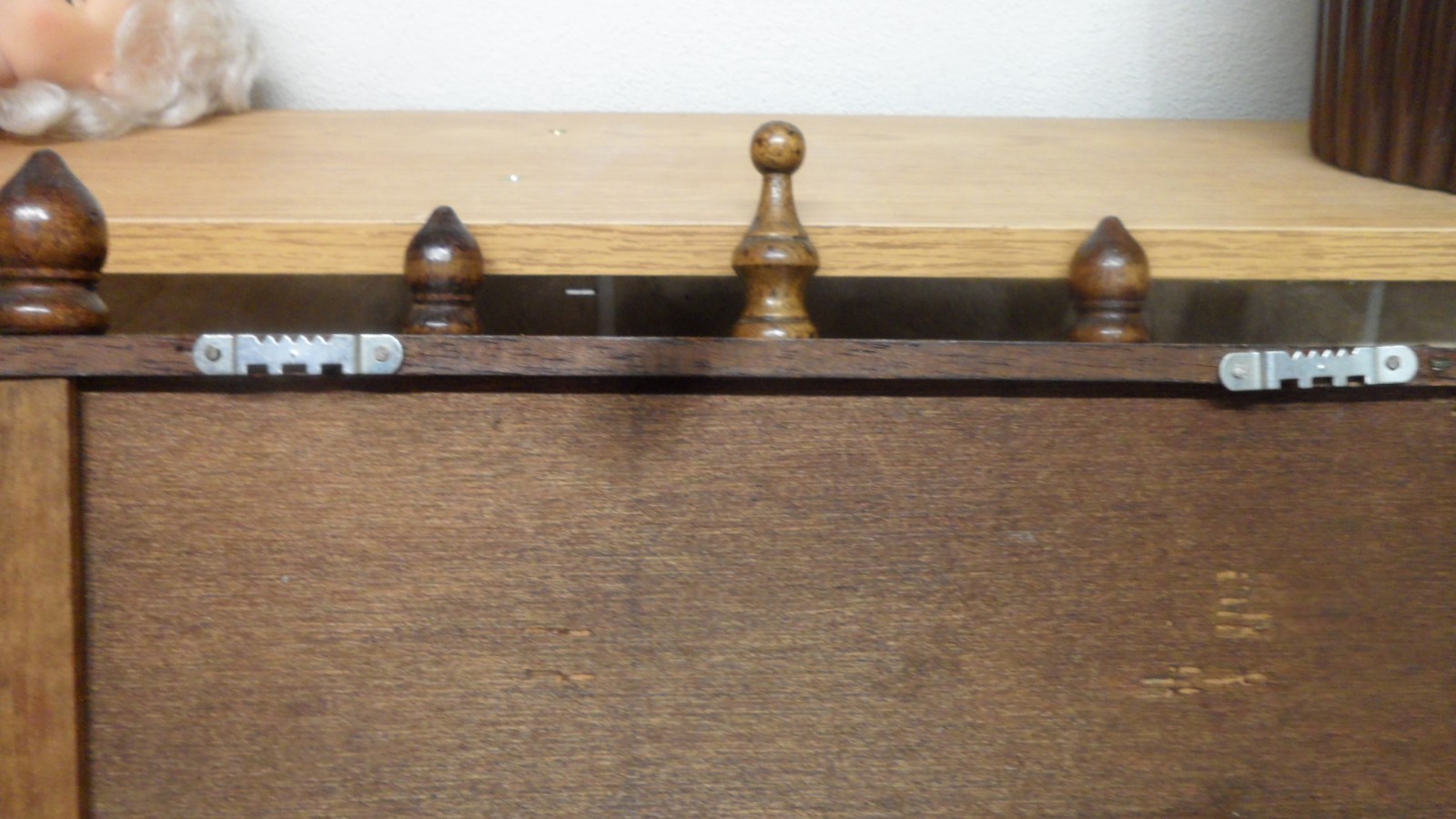 Vintage Large Wood Wall Display Curio Cabinet Knick Knack Shelf Door 17" X 15"