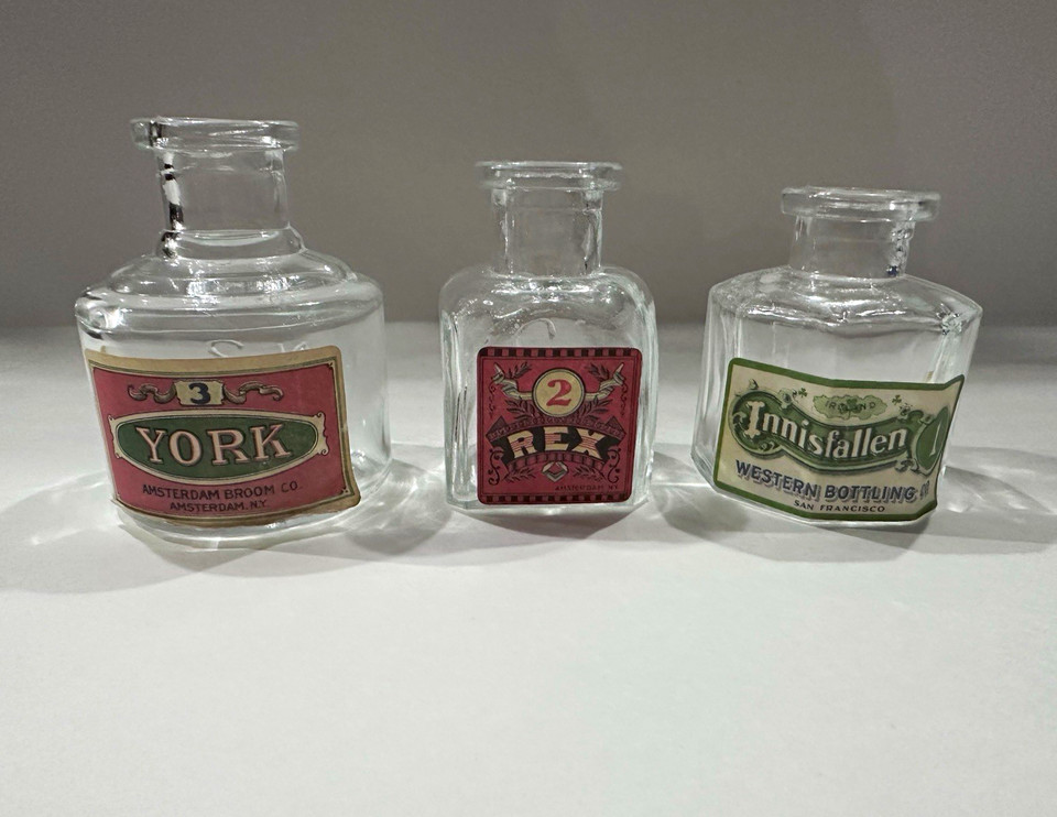 Vintage Whitall Tatum Glass Bottle Lot (3) - 1920s Apothecary Base Mark Set