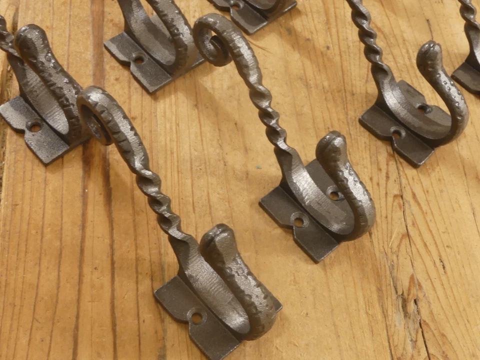 Lote de 20 ganchos para abrigo de hierro estilo antiguo sombrero estante restauración árbol doble largo elegante Foto 2 de 4