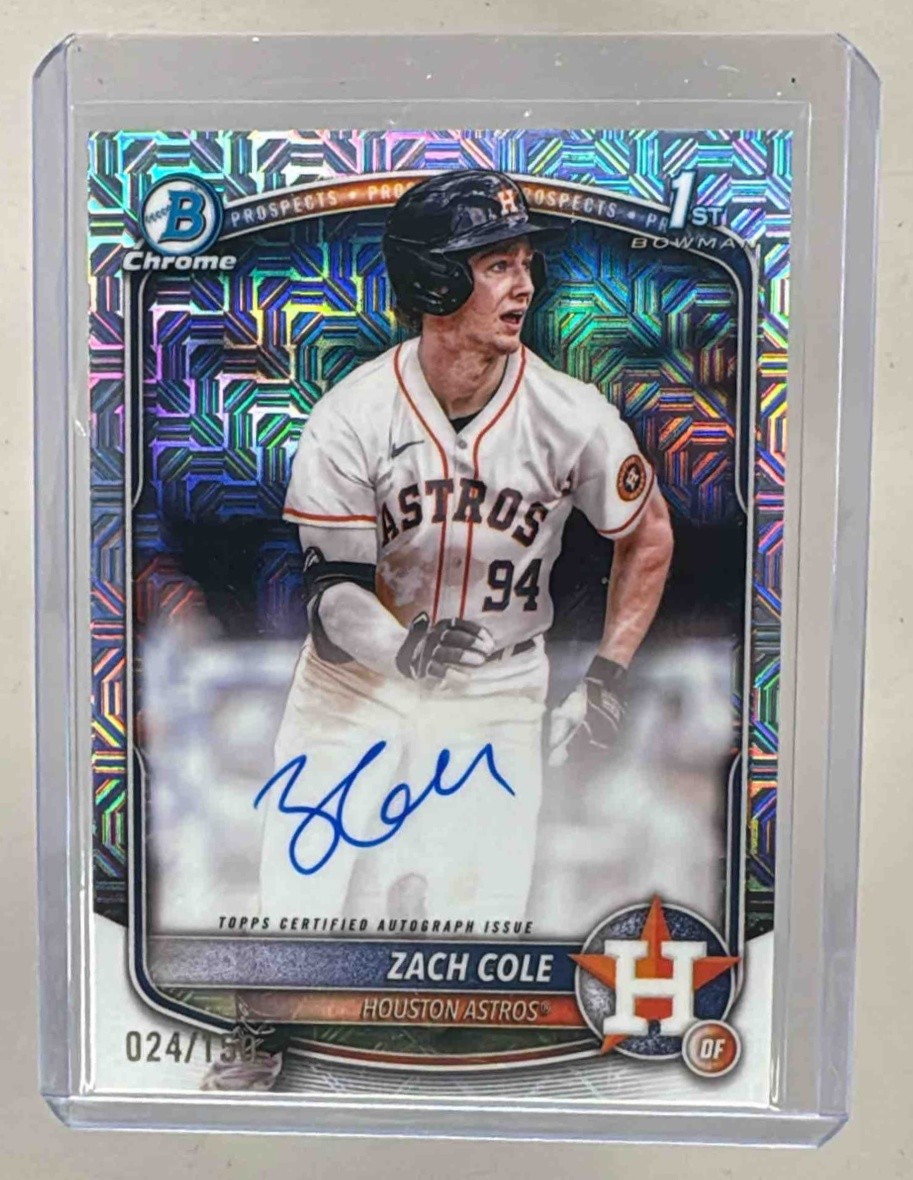 Zach Cole 2025 Bowman Chrome HTA Choice Refractor Auto 1st RC /150