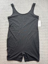 Isabel Maternity Womens XXL Black Short Unitard Maternity Jumpsuit Scoopneck