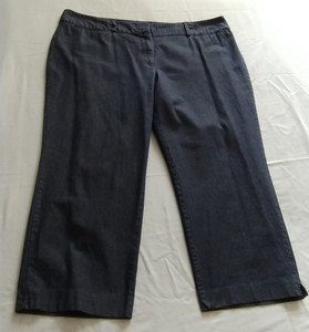 ANN TAYLOR Dark Chambray CROPPED Capri "Jeans" Sz 16 (23.5 Inseam)