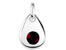 Sterling Silver Pendant with Birthstone Crystal - all months available