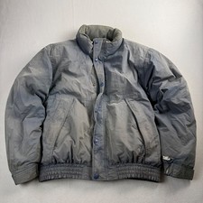 LL Bean Mens Vintage Goose Down Puffer Jacket Distressed Blue Grey Medium OMC61