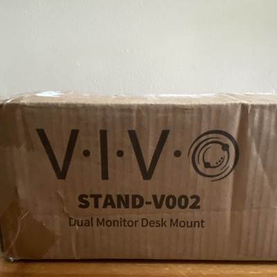 VIVO STAND-V002 Dual Monitor Desk Mount 13-27in VESA 75/100 Tilt Rotate Black