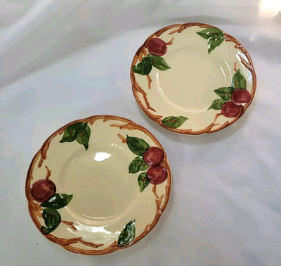 Set of 2 Vintage FRANCISCAN Apple USA Bread Plate 6 3/8'' TV Style Backstamp