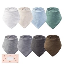 8 pack-Muslin Baby Bibs 100 Cotton Baby Bandana Drool Bibs, Soft  Absorbent...
