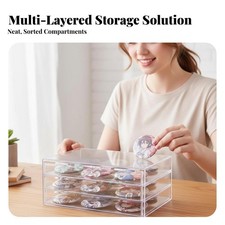 latticeded badge holder Drawer Stackable Cleartransparent badge holder display