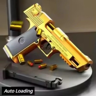 Real Action! 2-Pack Gold Desert Eagle - Dual Shell Throwing Toy | eBay