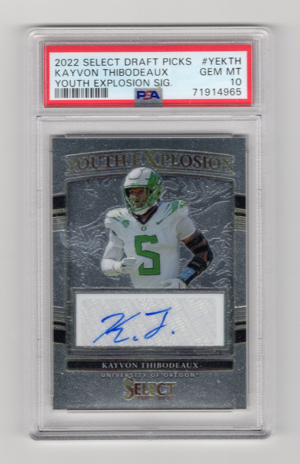 Kayvon Thibodeaux Panini Select Draft Picks Youth Explosion Signatures #YEKTH Base