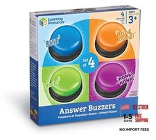 Answer Buzzers, Set of 4 Assorted Colored Buzzers, Game Show Buzzers, 3