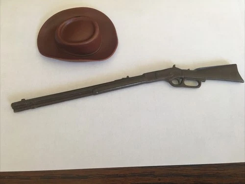 Vintage MARX Best of the West Johnny West Brown Rifle & Hat