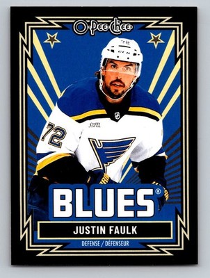 2025-26 O-PEE-CHEE HOCKEY RETRO BLACK BORDER /100 JUSTIN FAULK BLUES #429