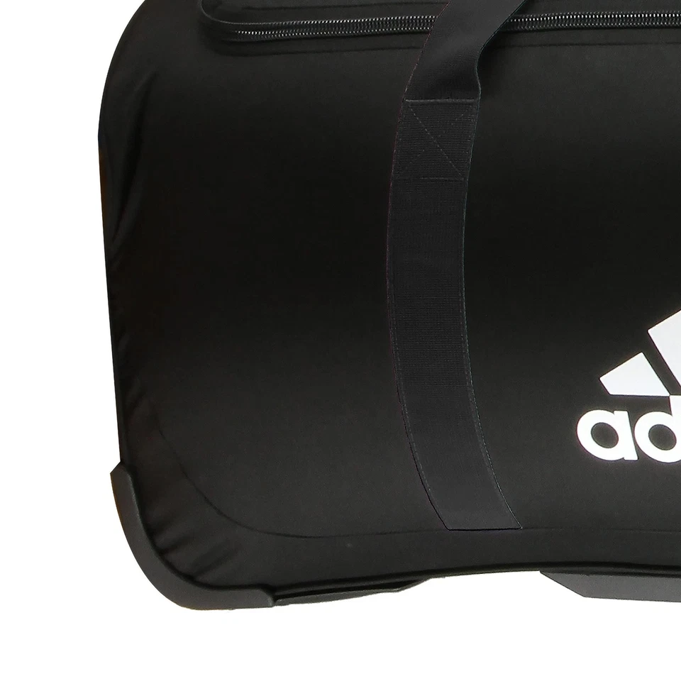 Adidas Team XL 2 Wheel Duffel Bag, Rolling Sports Suitcase - Black/White - Image 4 of 4