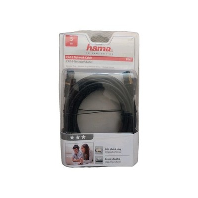 Hama 5.0m Cat 6 Network Cable LAN Lead Patch Lead Gigabit Ethernet Gold Plated