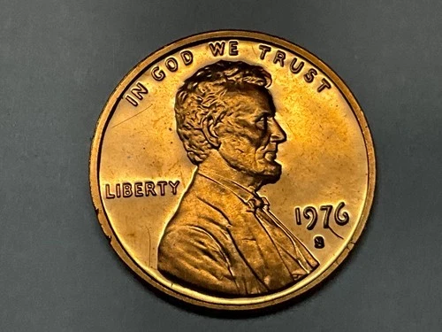 1976 S Lincoln Cent Gem Proof Obverse Scratches #1