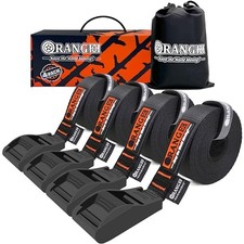 ORANGEE� 4 Pack 'No Scratch' Cam Buckle Tie Down Strap for Surfboards, Kaya