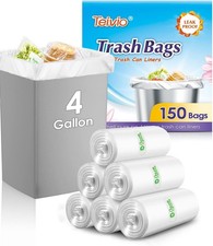 Bolsas de basura transparentes pequeñas de 4 galones 150 unidades bolsas de basura de baño