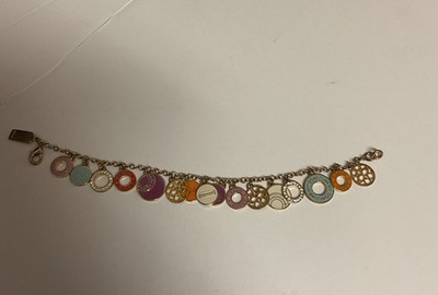 Vintage Coach Multi Mini Disc Charm Bracelet Gold EUC