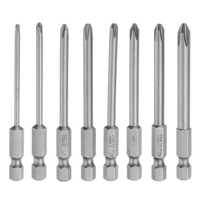 8pcs PH1 PH2 Phillips Screwdriver Bit 1/4'' Shank Magnetic Drill Bits 3'' Length