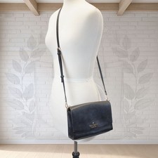 ❤️ Kate Spade Carson Black Saffiano Flap Crossbody Gold Chain Madison