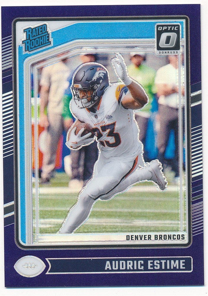 AUDRIC ESTIME 2024 DONRUSS OPTIC RATED ROOKIE PURPLE PRIZM #206 SP #47/60 MINT